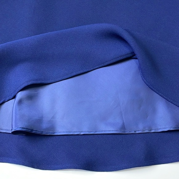 Jessica Howard Navy Blue Sleeveless Dress Size 6 Petit Bias Cut Pull On BoatNeck - Picture 6 of 15